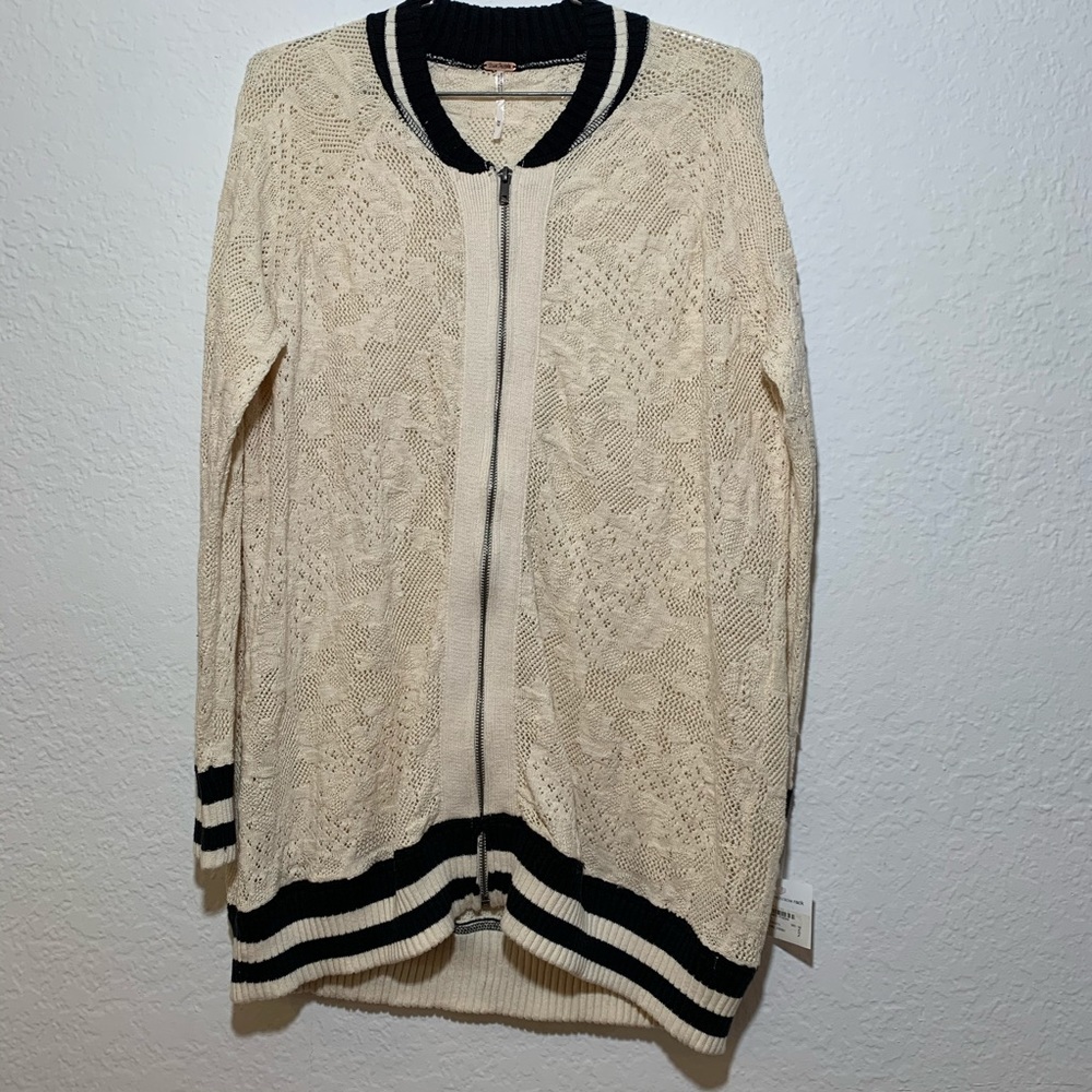 Free People Lace Varsity Bomber Jacket - Picture 2 of 8